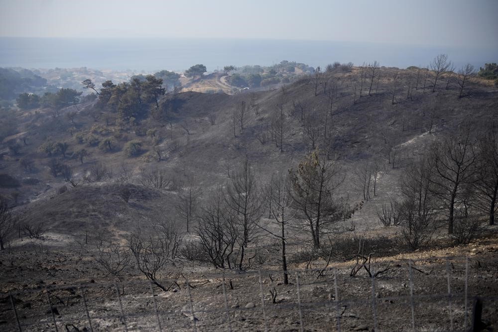 ギリシャの山火事 広い範囲で延焼中 首都アテネ郊外でも 死者は今のところ確認されず